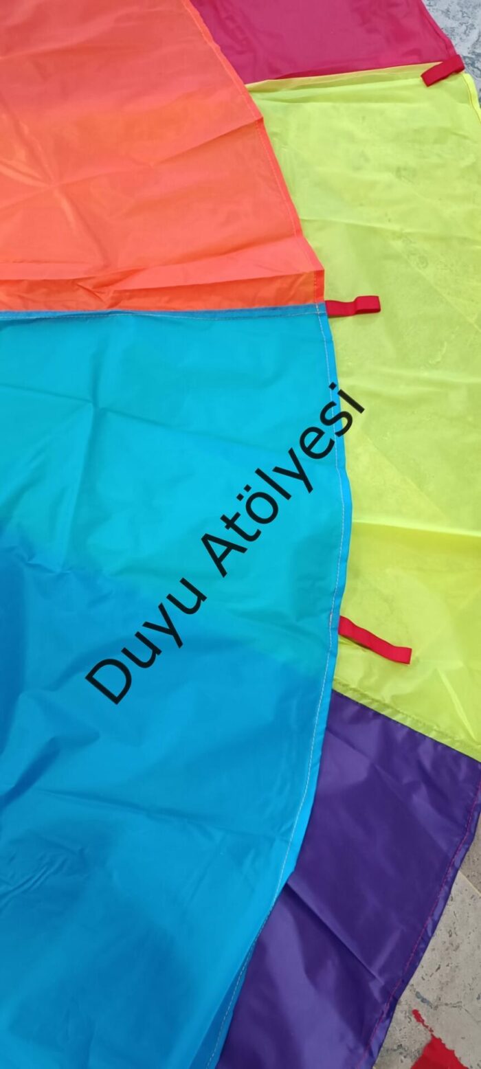 Orff Paraşüt  Oyunu 8 renk Orijinal Gökkuşağı - Görsel 2