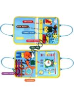 Montessori Keçe Eğitim Çantası Busy Board- Mavi 4 Sayfa